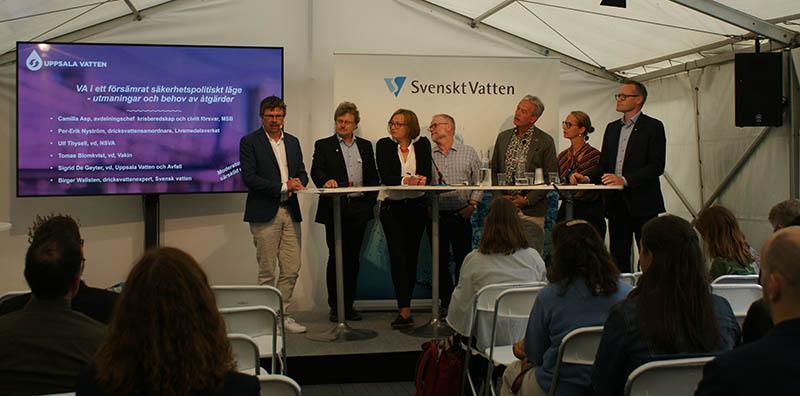 Att producera och leverera dricksvatten är en samhällsviktig verksamhet, vilket stod i centrum för ett av seminarierna under Vattenforum på Almedalsveckan. Foto Jan Bjerkesjö
