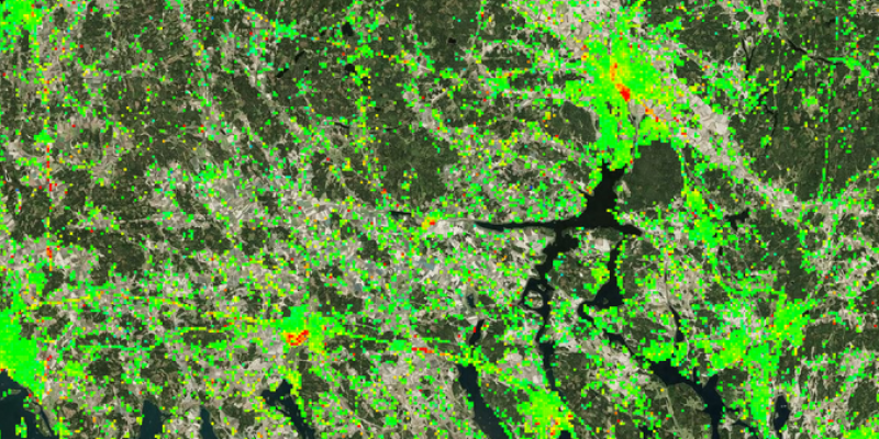 Såhär ser sättningarna ut i området norr om Mälaren och Uppsala. Bild: WSP