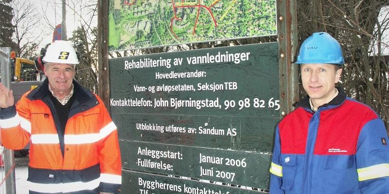 Slik mange kjenner ham, gårdbrukeren som ble «NoDig-misjonær», her sammen med Lars Wermskog i Oslo VAV i forbindelse med ledningsfornyelse på Nordberg.
