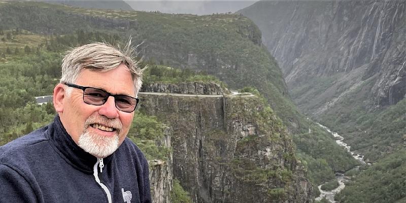 En nytagen bild på Odd ”på vei til oppdrag på Vestlandet”.