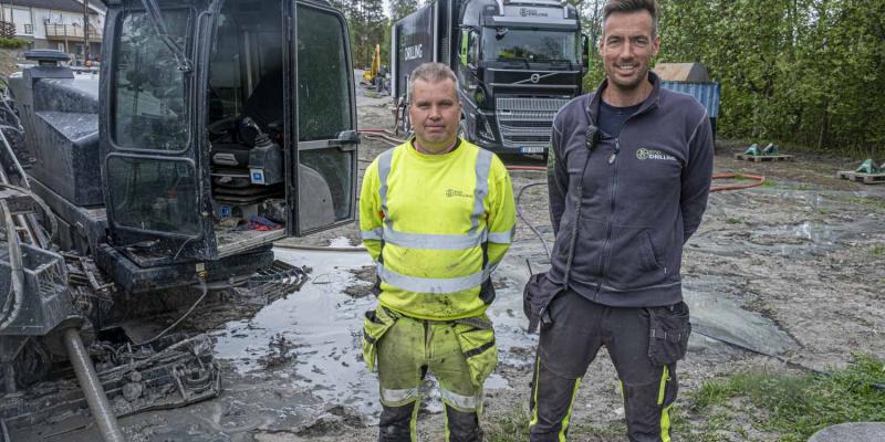 KUNNSKAP: Toni Einstulen og Carsten Nielsson hos Eco Drilling AS har lang og solid erfaring med NoDig-metoder.