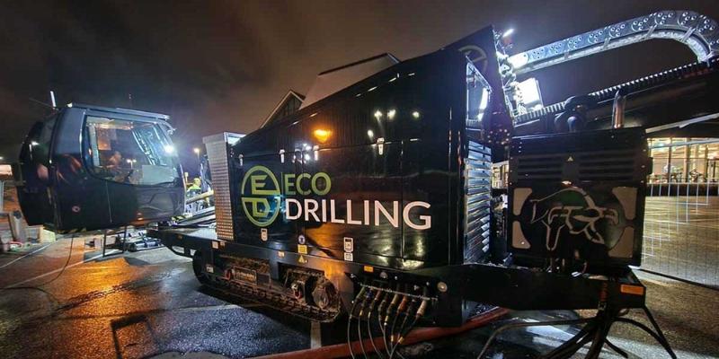 Boreriggen med 80 tonns trekkraft er elektrisk drevet, og kan utføre styrt boring helt utslippsfritt.