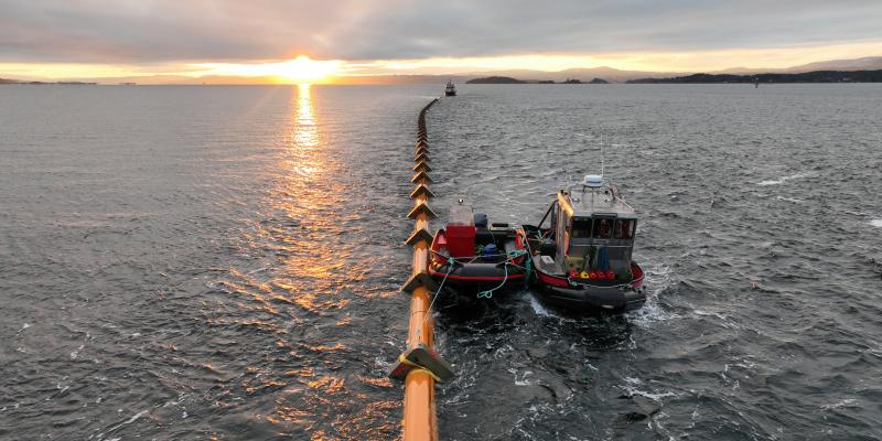 Her slepes ledningen forbi Nesodden, halvøyen i Oslo-fjorden.