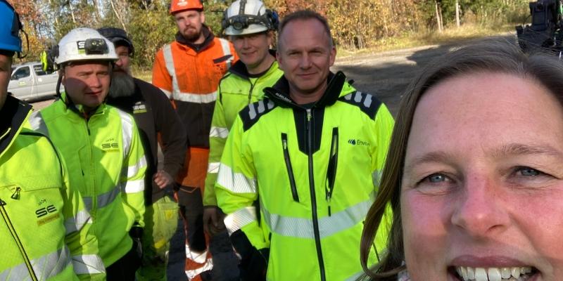 Liv Beate Stormyhr, fagleder i Lillestrøm kommune er nytt medlem i SSTTs norske arbeidsgruppe. Her sammen med en gjeng fra Steg på et NoDig-prosjekt.