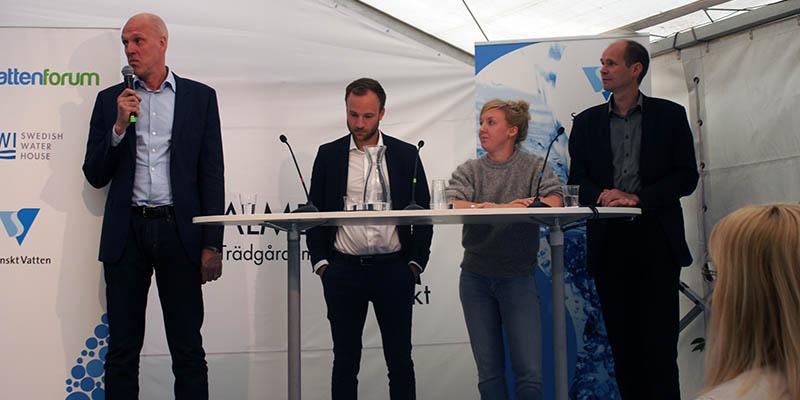 I panelen deltog Johan Florén, Carl-Emil Lindholm, Johanna Landberg och Mattias Bokenblom. Foto Jan Bjerkesjö.