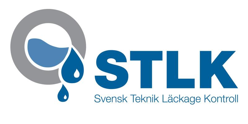 Så här ser den nya logotypen ut för STLK, Svensk Teknik Läckage Kontroll.