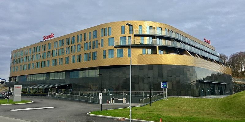 Scandic-hotellet ved flyplassen på Flesland utenfor Bergen blir årets konferansehotell i regi av Norsk Vann.