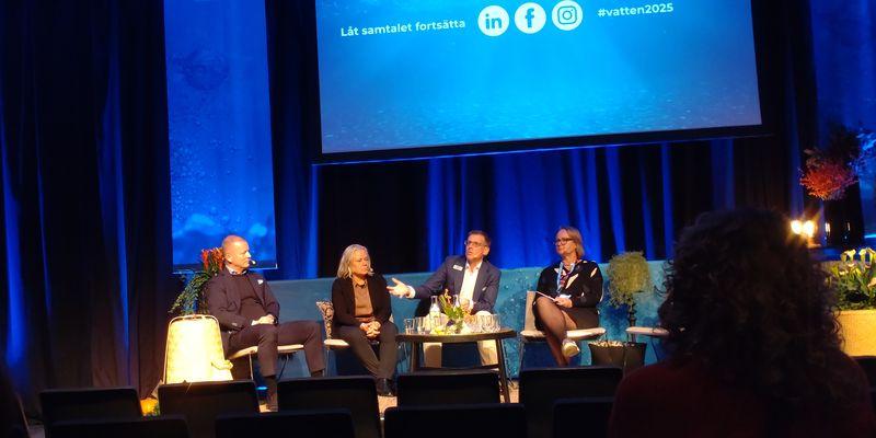 Paneldebatt under andra dagen på Vatten2025. Bild: Ylva Sjönell